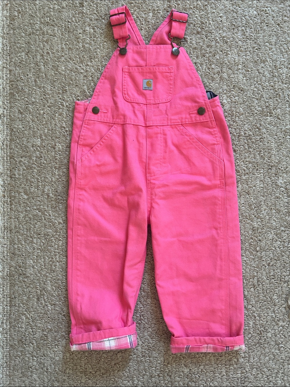 Carhartt Bright Pink Kids' Bib Overalls